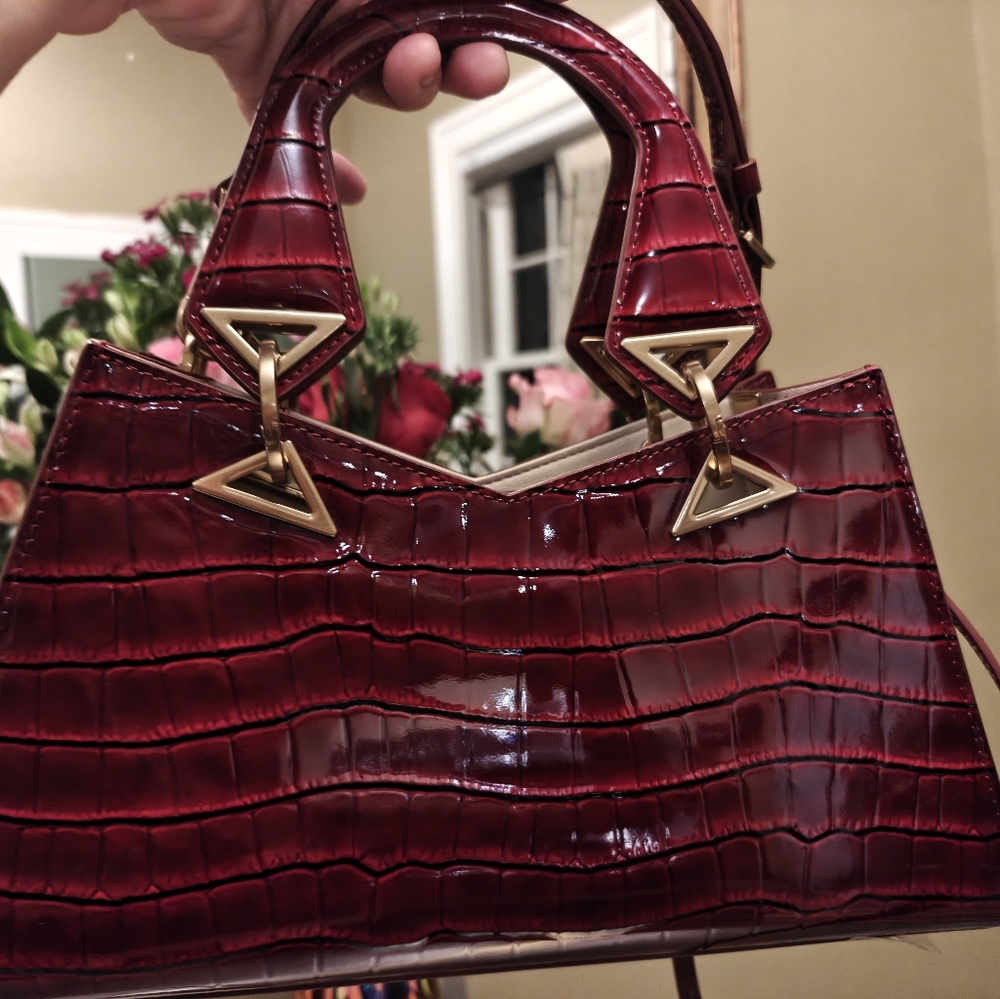 Mac Duggal Croc Crossbody Handbag New - Picture 12 of 12